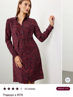 Thakoon Red Floral Shirt Dress
